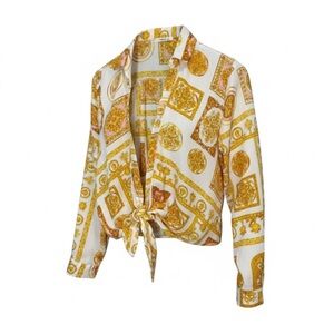 Timing Gold and Pink Patterned Blouse